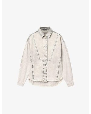 AllSaints Hettie Relaxed-Fit Denim Shacket - Natural