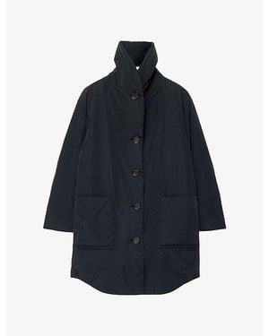 AllSaints Darcie Padded Woven Cocoon Coat - Blue