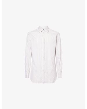 dunhill Bengali-Stripe Regular-Fit Cotton And Silk-Blend Shirt - White