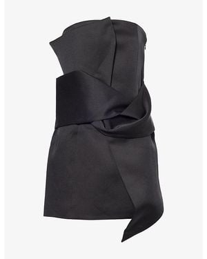 4th & Reckless Simone Bow Satin Mini Dress - Black