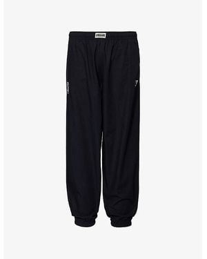 GYMSHARK Pumper Two-Slip-Pockets Cotton-Poplin Trousers - Black