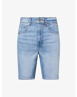 7 For All Mankind Cotton Denim Shorts - Blue