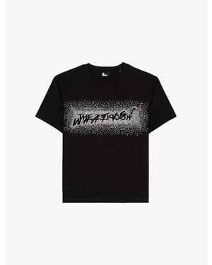 The Kooples Rhinestone Graphic Cotton-Jersey T-Shirt - Black