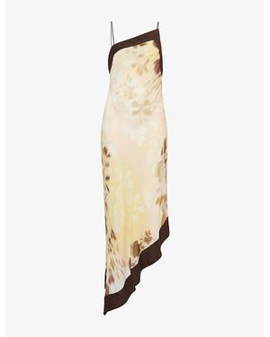 Bec & Bridge Blaise Asymmetric Woven Midi Dress - Metallic