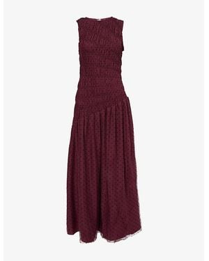 Amy Lynn Julia Polka-Dot Woven Maxi Dress - Purple