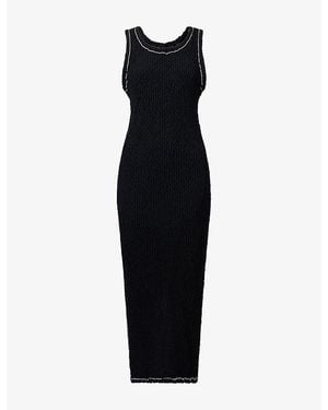 Issey Miyake Wavelet Ensemble Woven Midi Dress - Black