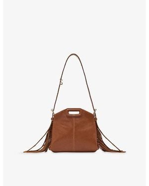 Maje Miss M Mini Leather Shoulder Bag - Brown
