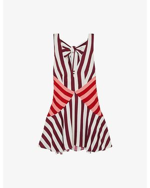 Reiss Esme Striped Woven Mini Dress - Red