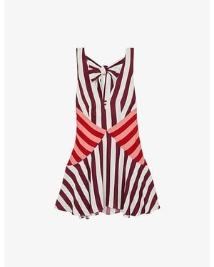 Reiss Esme Striped Woven Mini Dress - Red