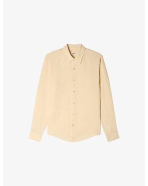 Sandro Relaxed-Fit Long-Sleeve Linen Shirt - Natural