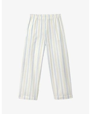 The White Company Striped Relaxed-Fit Cotton Pyjama Trousers - White