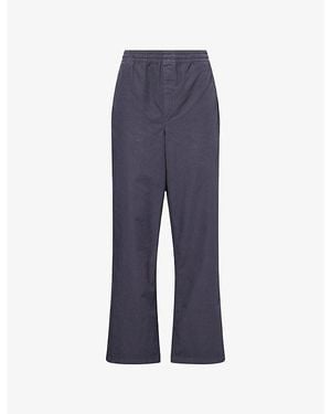 Palmes Lucien Wide-Leg Cotton Trousers - Blue