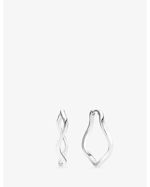 Sif Jakobs Ellera Waves Pianura X Grande Rhodium-Plated Sterling- Earrings - White