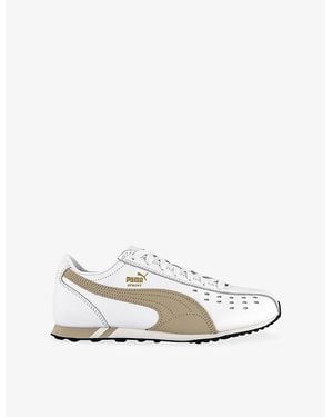 PUMA Dusty Tan Sprint Leather Sneakers - White