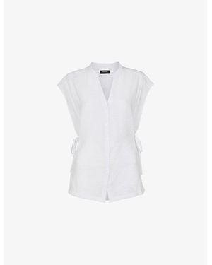 Whistles Side-Tie Button-Down Woven Shirt - White