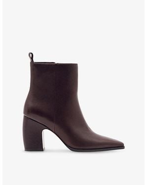 Reiss Amy Leather Ankle Boots - Brown
