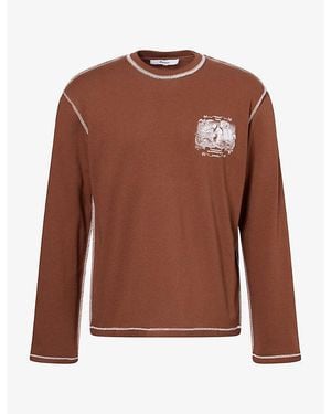 Palmes Mermaid Graphic-Print Cotton T-Shirt - Brown