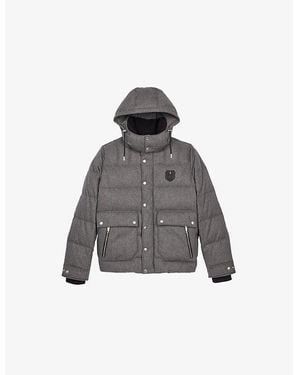 The Kooples Hooded Down-Padded Wool-Blend Coat - Grey