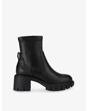 KG by Kurt Geiger True Sock Faux-Leather Ankle Boots - Black