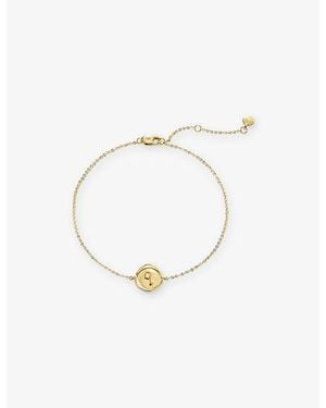 Monica Vinader Mini Initial Q Stamp 18Ct Solid Chain Bracelet - White