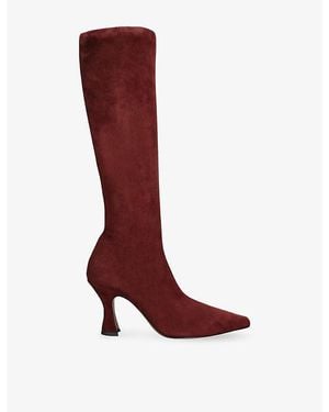 Neous Ran Stretch-Leather Heeled Boots - Red
