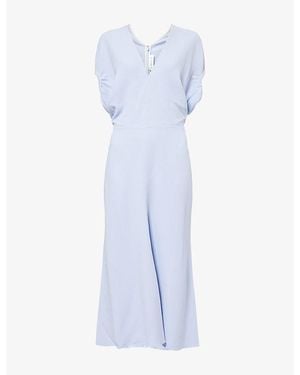 Victoria Beckham Edith Satin Midi Dress - Blue