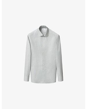 Eton Motif Contemporary-Fit Cotton-Twill Shirt - Grey