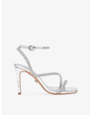 Carvela Kurt Geiger Paparazzi Wide-Fit Heeled Faux-Leather Sandals - White