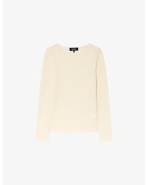 Whistles Long-Sleeved Dobby Jersey Top - Natural