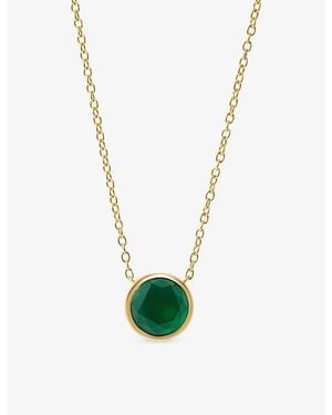 Astley Clarke Luna 18Ct- Plated Sterling- And Agate Pendant Necklace - White