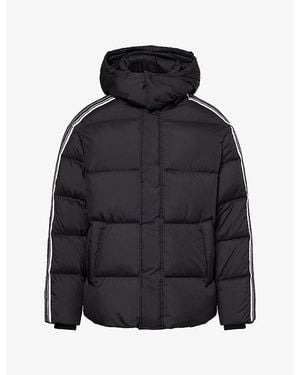Emporio Armani Striped-Tape Padded Down Jacket - Black