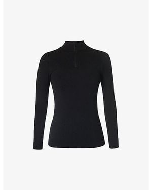 Sweaty Betty Mindful Flex Half-Zip Stretch-Woven Top - Black