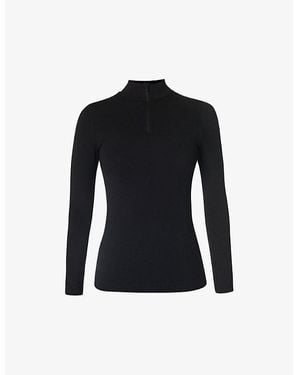Sweaty Betty Mindful Flex Half-Zip Stretch-Woven Top - Black