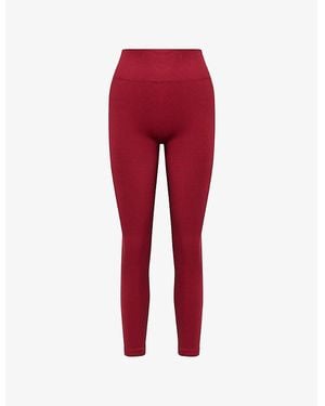 BO+TEE Sculpt Branded High-Rise Leggings - Red