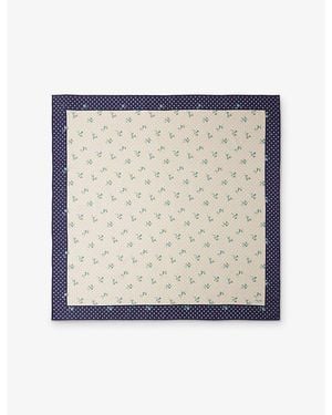 Prada Floral Polka-Dot Silk Scarf - Natural
