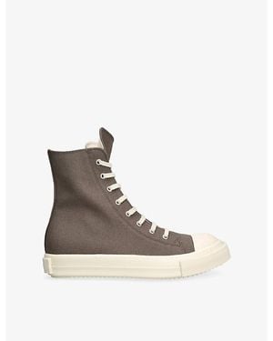 Rick Owens Contrat-Toe Canvas High-Top Trainers - Brown