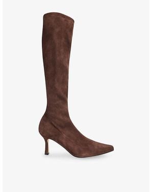 Whistles Hera Stretch-Suede Boot - Brown