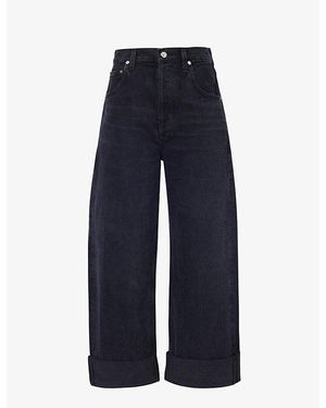 Citizens of Humanity Ayla Wide-Leg Mid-Rise Denim Jeans - Blue