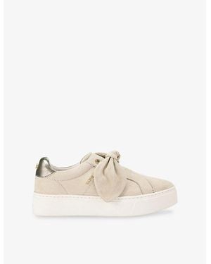 Carvela Kurt Geiger Chiara Bow Suede Low-Top Sneakers - White