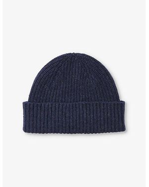 Whistles Knitted Wool Beanie Hat - Blue