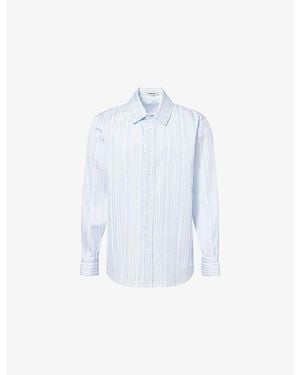 Jonathan Simkhai Tristan Striped Woven Shirt - Blue