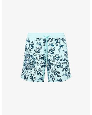 Vilebrequin Moorea Coral-Print Swim Shorts - Blue