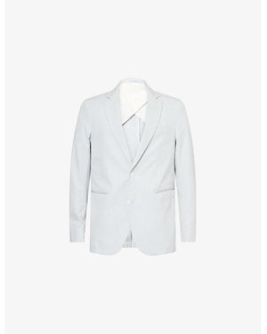 Orlebar Brown Garret Striped Seersuck Cotton-Blend Blazer - White