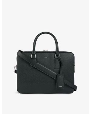 Sandro Large Logo-Embossed Faux-Leather Briefcase - Black