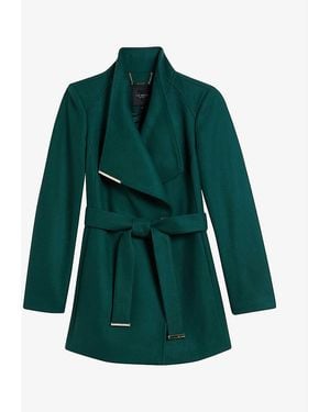 Ted Baker Rosess Wrap Wool-blend Coat - Green