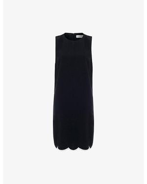 Phase Eight Marta Scalloped-Hem Woven Shift Dress - Blue