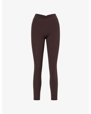 BO+TEE High-Rise V-Shape-Waist Gym Leggings - Purple