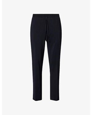 Corneliani Drawstring Straight-Leg Wool Trousers - Blue