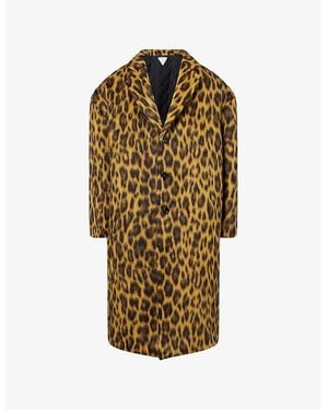 Bottega Veneta Brushed Leopard Wool-Blend Coat - Metallic