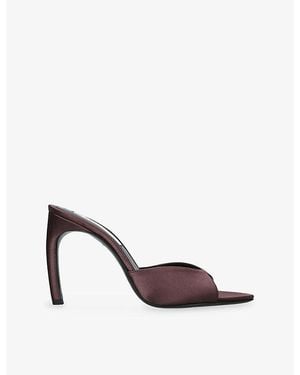 Victoria Beckham Banana Heel 100 Satin Heeled Mules - White